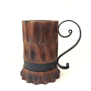 Look vintage de haute qualité tasse à bière médiévale à la main Durable Design médiéval en bois poignée en métal tasse à bière pour l'utilisation des fêtes - Product Image 1