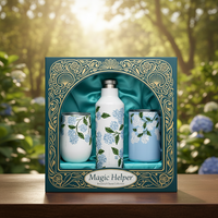Ensemble de vaisselle Drikware avec motif floral, bouteille et tasses, coffret cadeau élégant, vaisselle pour la maison, café, thé et usage quotidien
