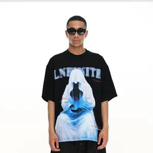 T-shirt en coton non tissé pour homme, coupe classique, motif uni, 280G, logo imprimé personnalisé, séchage rapide, respirant, style streetwear - Product Image 1