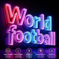 Letrero LED de Fútbol con Espejo Infinito 3D Personalizado, Arte Mural con Efecto de Profundidad e Iluminación de Borde Acrílico, Fabricación OEM