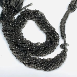 Lot de perles en forme de rondelle à facettes en quartz fumé de 2mm en cristal brun pour bijoux, matériau en pierre, coupe lisse, vente en gros - Product Image 4