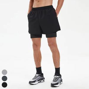 Short de gym athlétique personnalisé double couche séchage rapide et respirant motif solide 100% coton disponible dans toutes les tailles - Product Image 2
