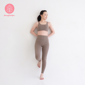 กางเกงโยคะมูกาสะ โคโค่ บราวน์ไร้รอยต่อระบายอากาศได้ดีและแห้งเร็วพร้อมลายพื้น (ผสมไนลอน/สแปนเด็กซ์) - Product Image 5