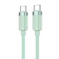 Kabel Data Nylon Pengisian Cepat Tipe-C 5A/3A Transparan Berwarna-warni dengan Konduktor Tembaga Murni dan Pelindung Anyaman untuk Penggunaan iPhone dan Mobil