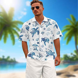 Chemises de plage pour hommes à séchage rapide, anti-rides, respirantes, en polyester recyclé, sublimation, vêtements de bain personnalisés - Product Image 5
