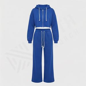 Winter High Quality Vintage Solid <b>2</b> Piece Sweat Pants Hoodies <b>Sweatshirts</b> Set Sport <b>Zip</b> Hooded Jogging Regular Fit Washed - Product Image 1