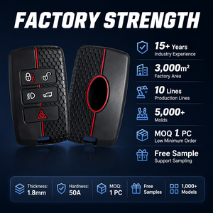 Funda Protectora de Goma Suave para Llaves Compatible con Jaguar XE XF XJ F-PACE F-TYPE Land <span class=keywords><strong>Rover</strong></span> Velar de 5 Botones con Diseño de Panal de Abeja - Product Image 6