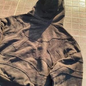 Sweat à capuche pour homme personnalisé, zippé, brodé, grande taille, épais, hiver, 100% coton, avec strass, coupe oversize, délavé à l'acide, coupe classique - Product Image 6