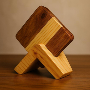 Nouvelle conception bois naturel fini table décorative forme carrée caboteur en bois pour thé boissons jus collations table décorer - Product Image 3