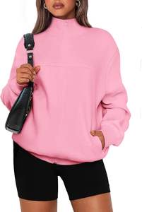 Femmes 2025 printemps automne mode pleine fermeture éclair sweat à manches longues coupe ample à la mode veste décontractée avec poches - Product Image 4