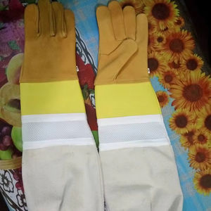 Gants d'apiculture personnalisés Gants en cuir Gants de sécurité pour apiculteur Poignets respirants en maille et toile - Product Image 2