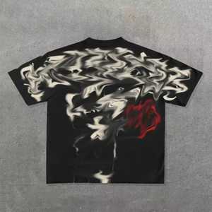 เสื้อยืดโอเวอร์ไซส์ของผู้ชายเสื้อยืดผ้าฝ้ายจาง270gsm ไม่มีแบรนด์สะพายไหล่โลโก้ตามสั่ง - Product Image 3