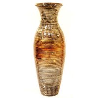 Vas Bunga Lantai Bambu Anyaman Tangan Modern Bohemian Cokelat Harga Terjangkau Ukuran Kustom