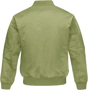 Custom <b>Men's</b> Baseball <b>Jacket</b> Breathable Satin Windbreaker with Embroidery Stand Collar Canvas Fabric - Product Image 2