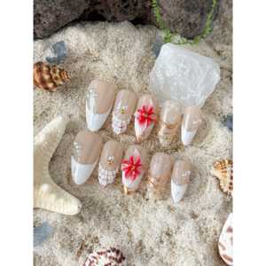 Island Bloom Press on Nail Art ajoute un design floral coloré à vos doigts - Product Image 1