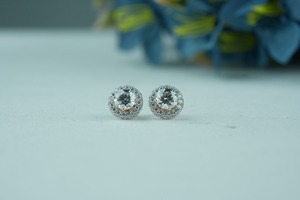 Pendientes de diamantes en oro blanco y rosa Chapado en oro de moda Certificado IGI para fiesta de boda y regalo - Product Image 6