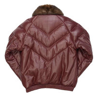 Chaqueta de hombre de piel de oveja auténtica, estilo bomber, con ribete de piel de zorro, cuello vuelto, hecha a mano, transpirable, cortavientos, con cremallera, para invierno.