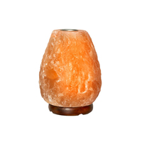 Portavelas Aromático de Cristal de Sal Hecho a Mano, Ambientes Serenos en el Hogar, 100% Sal de Roca del Himalaya Natural, Forma Natural, Vela de Té