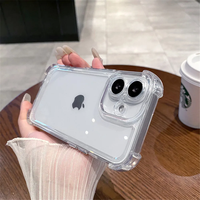 Étui de téléphone transparent en TPU de luxe antichoc pour 15/16/17 Pro/11-14/18 Pro Max, design paysage urbain multicolores