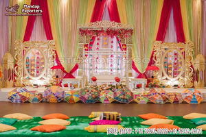 Stunning <b>Mehndi</b> & Sangeet Night Stage Setup Punjabi Dj Night Wedding Stage <b>Decoration</b> Stunning <b>Mehndi</b> & Sangeet Night Stage USA - Product Image 3