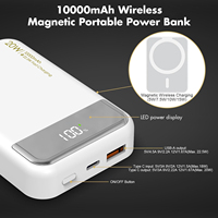 Banco de energía de carga inalámbrica magnética móvil de 10000mAh PD22.5W QC18W Indicador de batería USB dual Cargador de teléfono de carga súper rápida