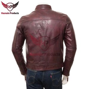 Veste de motard en cuir Oxblood pour homme: coupe personnalisée, style vintage, vêtements d'extérieur de moto de qualité supérieure - Product Image 5