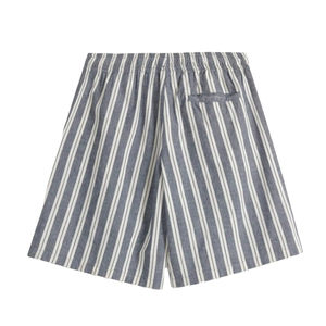 Shorts rayés 100 % coton, taille mi-haute, séchage rapide, respirants, en toile tricotée, avec cordon de serrage, décontractés, service OEM disponible - Product Image 2