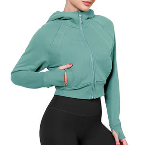 Sudadera con capucha corta personalizada para mujer, sudaderas y sudaderas informales para mujer, pulóver recortado, sudaderas con capucha extragrandes para mujer - Product Image 1