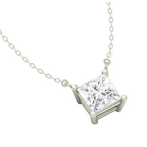 Compre Colgantes de Plata de Ley 925 de Primera Calidad para Mujeres y Niñas, Forma Geométrica, Corte Princesa, Rodio con Circonita, Oro Rosa y Perla - Product Image 2