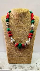 Collar de Cuentas de Resina Pulida Hechas a Mano en India, Estilo Ángel, Vintage, Accesorios de Artesanía Navideña, Diseño Sólido de Luna - Product Image 6