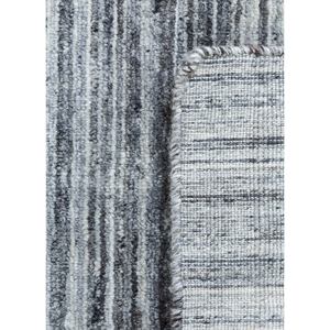 Alfombras de Lana a Rayas Grises y Negras Contour, Alfombra Clásica Rectangular Grande de 9x12 para Pasillo, Phwl-119, Viscosa Tejida a Mano para Adolescentes, Uso Doméstico - Product Image 5