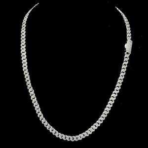 6MM 925 Sterling Silver Round Cut Moissanite Diamond Cuban Chain Collier Iced Out Déclaration Cadeau pour Hip Hop Party Jewelry - Product Image 1