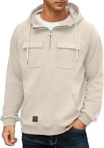 Sudadera con capucha y cremallera informal para hombre, sudadera personalizada para jóvenes para gimnasio, sudaderas atléticas de invierno de talla grande transpirable - Product Image 6