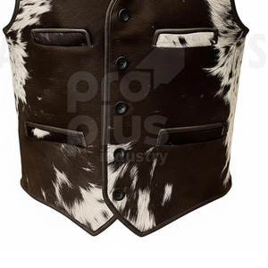 Gilet d'hiver en cuir de vache véritable, style décontracté robuste, respirant, confort supérieur, authentique, élégant et résistant - Product Image 5