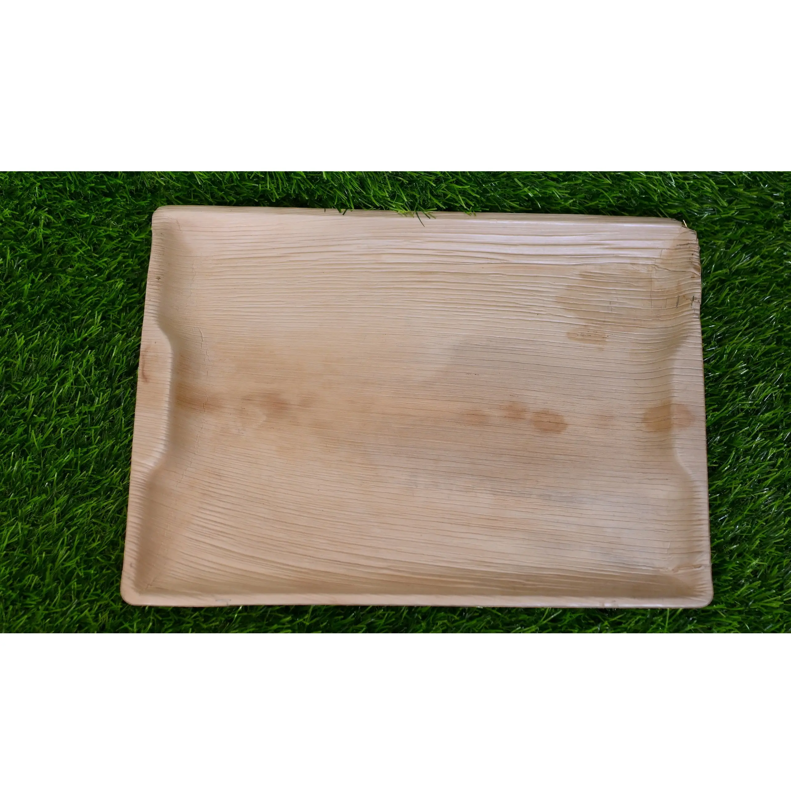 Made in India Decorative Palm Leaf Serving Solution 14.5x10.5 Inch Square Tray for Barbeque and Parties at Best Prices