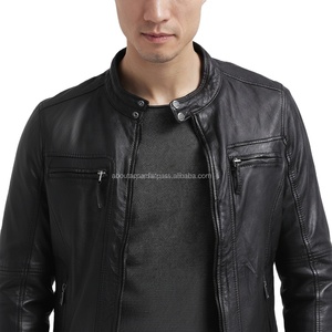 Veste en cuir pour homme tendance 2026 avec fermeture éclair, veste d'hiver avec plusieurs tailles et couleurs personnalisables. - Product Image 2