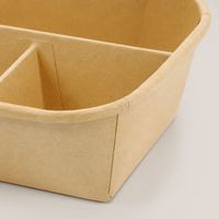 Barquette alimentaire polyvalente en papier kraft avec compartiments et boîte à emporter divisée avec couvercle transparent, compatible avec l'affichage en magasin