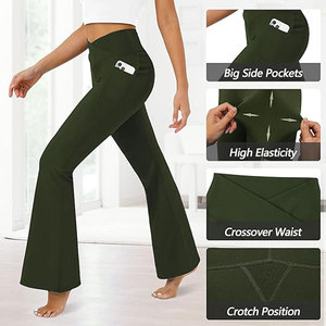 Venta Directa de Fábrica, Pantalones de Mujer de Alta Calidad, Ligeros, Sólidos, de Cintura Alta, Elásticos, de Spandex/Nailon, Ecológicos y de Secado Rápido - Product Image 5