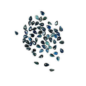 Piedras Preciosas de Zafiro Verde Natural Sin Tratar de Grado AAA, Calibradas en Forma de Pera de 3x5mm y 6x4mm, Corte Diamante Facetado, 8mm de Altura - Product Image 2