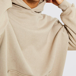 Solid Color Full Sleeves Men Premium High Quality Wholesale <b>Light</b> Weight Men Pullover Oversized Hoodie - Product Image 5