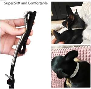 Weiches Wildleder-Halsband mit Krone, Strass und Juwelen für Weibliche Hunde und Katzen, Welpen und Kätzchen - Product Image 6