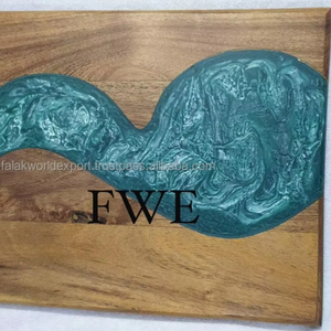 Wanuocraft เขียงไม้อะคาเซียเรซิ่นแบบคลื่นประกบสำหรับหั่นชีสผักและสเต็กที่สะดวก - Product Image 5