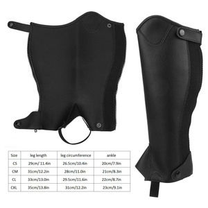 Meilleures ventes : Demi-gambières d'équitation unisexe en cuir véritable, réglables, à séchage rapide et respirantes, coupe haute - Product Image 5
