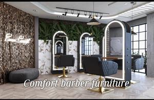 Espejo de estilo moderno con marco de Metal de madera para damas para uso en gimnasio de salón de belleza con vidrio para peluquería Silla de salón de peluquería - Product Image 2