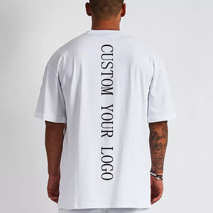 Vente en gros T-shirt vierge surdimensionné de haute qualité avec impression de logo personnalisé 100% coton 280GSM T-shirt baggy uni pour hommes - Product Image 2