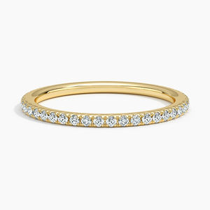 Estilo de lujo VVS Lab Grown Diamond 14K Oro amarillo sólido Banda DE BODA fina Moda Anillo de joyería de gama alta para mujer Regalo y desgaste - Product Image 1