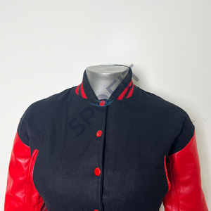 Blouson bomber en laine personnalisable pour femme avec broderie, style streetwear, style d'hiver, dernier design de mode - Product Image 3