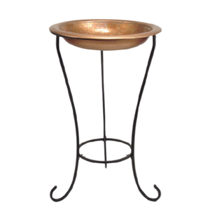 Baño de pájaro de cobre con acabado liso de forma ovalada con cadena colgante y 2 pájaros pequeños para jardín, balcón, uso decorativo al aire libre - Product Image 6