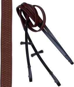 Pièce de couronne doublée douce SS Clincher clouté Snaffle Flash Noseband Horse Bridle & Rubber Rein - Product Image 5
