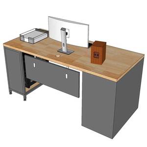 Wooden <b>Computer</b> <b>Desk</b> 160x70cm with 34mm Thick Edging CPU Shelf Storage Drawer and Metal Assembled for Hotels COD68052 - Product Image 6